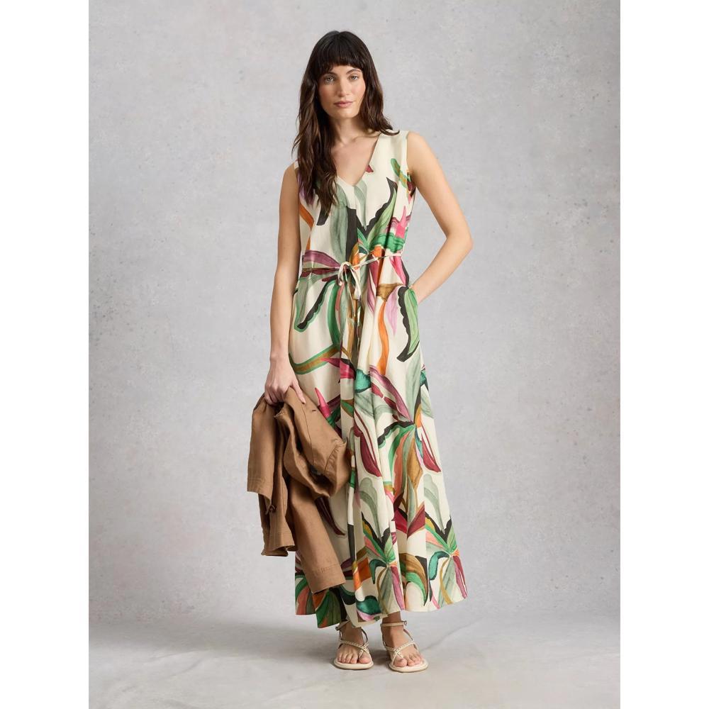 White Stuff Poppy Linen Maxi Dress